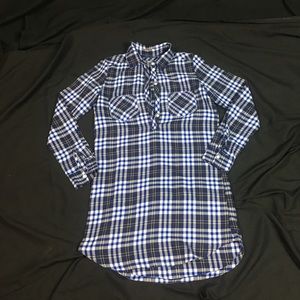 Aerie blue plaid flannel dress size  XS